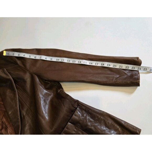 Vintage Remy Leather Blazer Mens 44 Brown Soft Pockets Lined Button Jacket - Picture 2 of 10